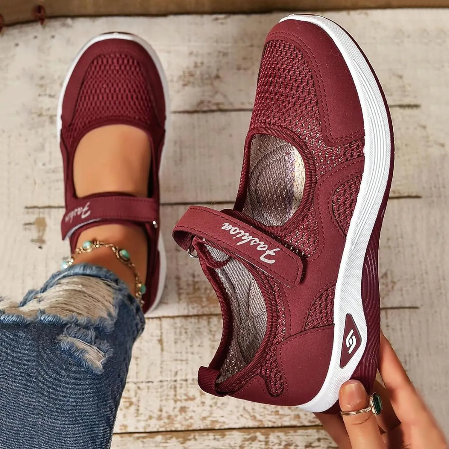 Womens Walking Shoes Walking Shoes Mesh Breathable Women's Woven Orthopedic Breathable Soft Shoes Womens Running