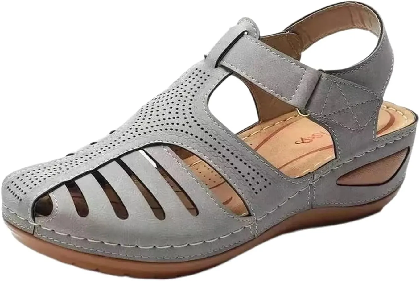 Womens Wedge Sandals Summer Closed Toe Platform Dressy Orthopedic Wedge Casual Bohemia Gladiator Wedge Shoes Comfort Ankle Strap Slip On Platform Sandals