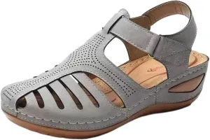 Womens Wedge Sandals Summer Closed Toe Platform Dressy Orthopedic Wedge Casual Bohemia Gladiator Wedge Shoes Comfort Ankle Strap Slip On Platform Sandals