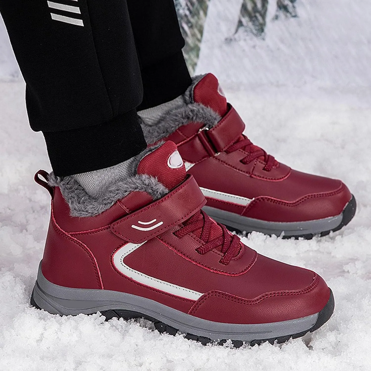 Women's Winter Ankle Boots Plus Velvet Warm Snow Boots Water Proof Insulated Boots Fashion Short Women Furry Snow Boots