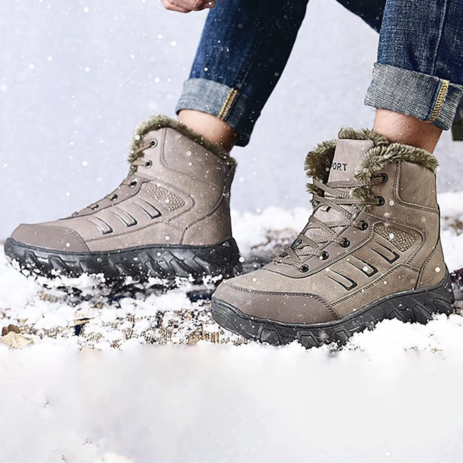 Work Boots for Men Soft Toe Hiking Sneakers Women's Slip On Warm Women's Working Shoes Insulated Non Slip Shoes Food Service Waterproof Hike Grounded Footwear