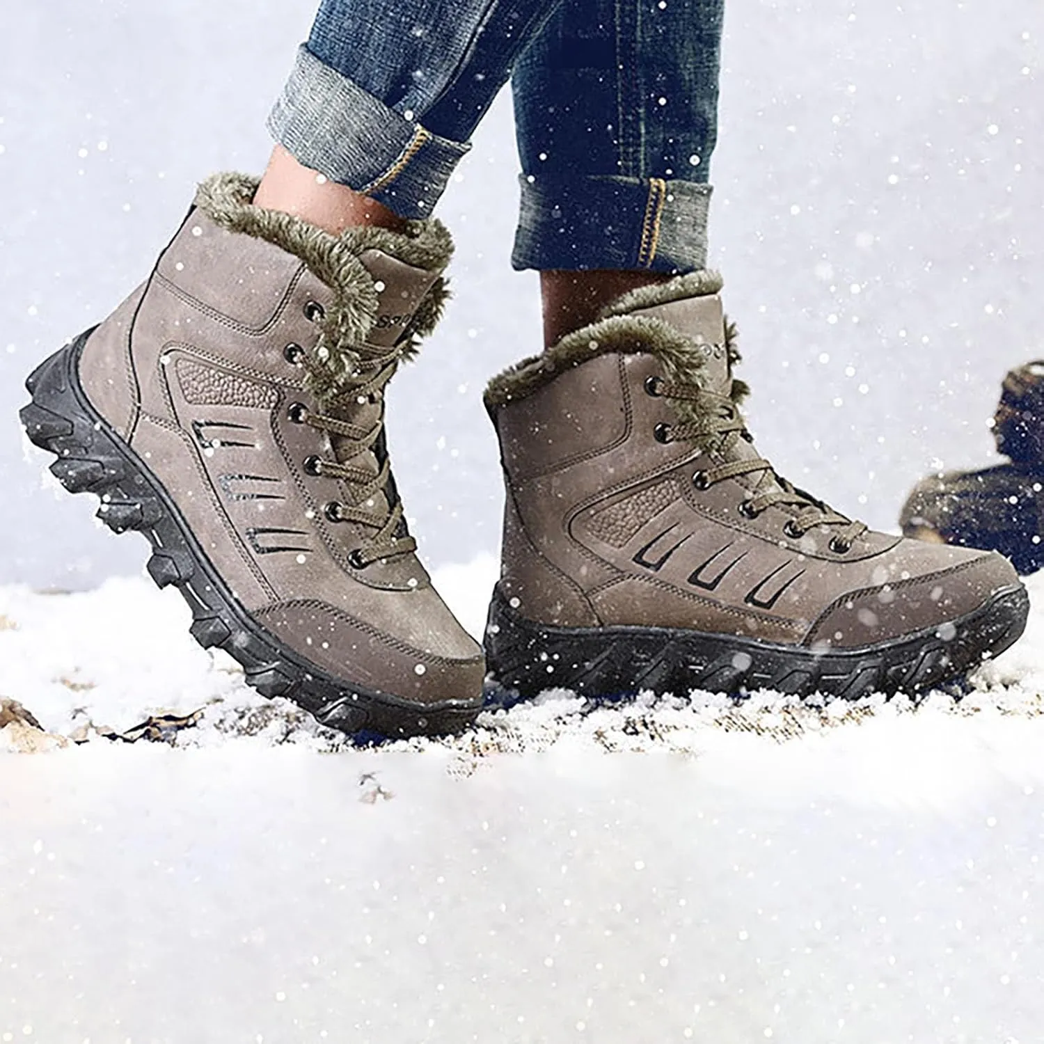 Work Boots for Men Soft Toe Hiking Sneakers Women's Slip On Warm Women's Working Shoes Insulated Non Slip Shoes Food Service Waterproof Hike Grounded Footwear