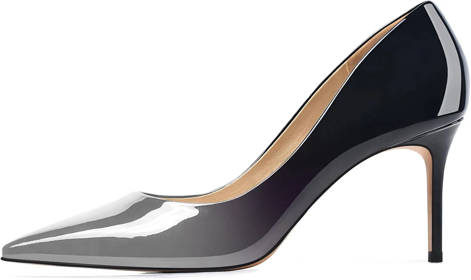 XINIUNIU High Heels for Women Pumps Gradient Patent Leather 3.25 inches 8CM Formal Sexy Fashion Stiletto Dress Wedding Shoes Pointed Toe