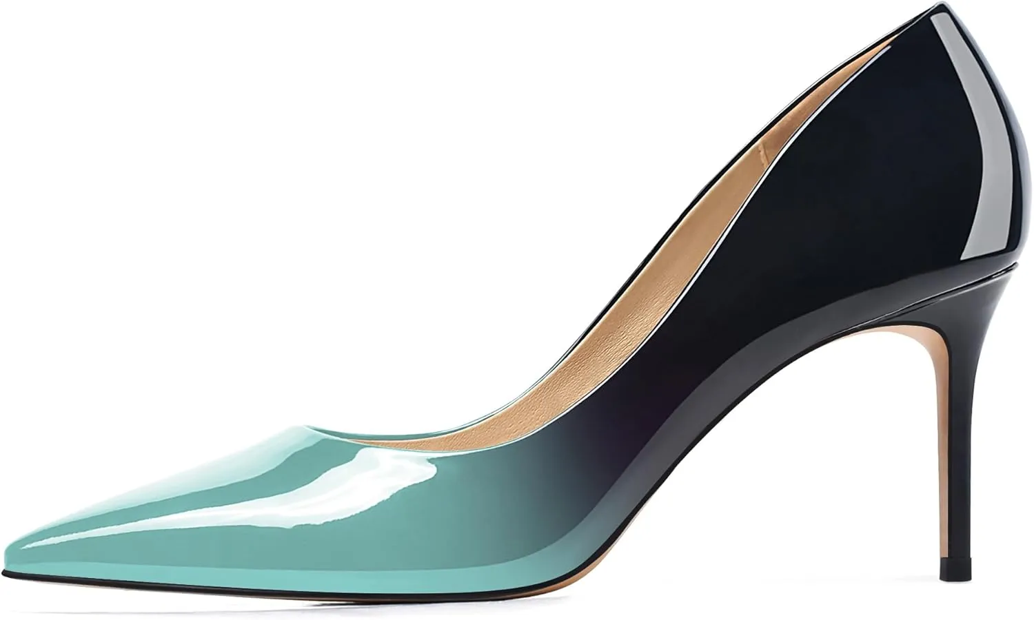 XINIUNIU High Heels for Women Pumps Gradient Patent Leather 3.25 inches 8CM Formal Sexy Fashion Stiletto Dress Wedding Shoes Pointed Toe